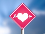 Romantic Love Heart Road Sign